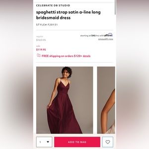 CELEBRATE DB STUDIO
spaghetti strap satin a-line bridesmaid dress sz10 wine